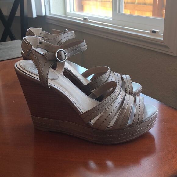 Frye wedge Corrina Stich leather wedge western bohemian gypsy sz 9.5 festival - Picture 3 of 9